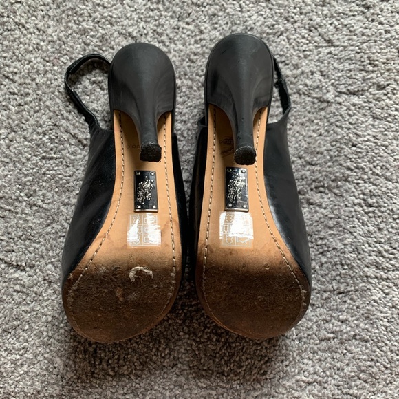 Alejandro Ingelmo Black Peep Toe Slingback Heels - Picture 4 of 8